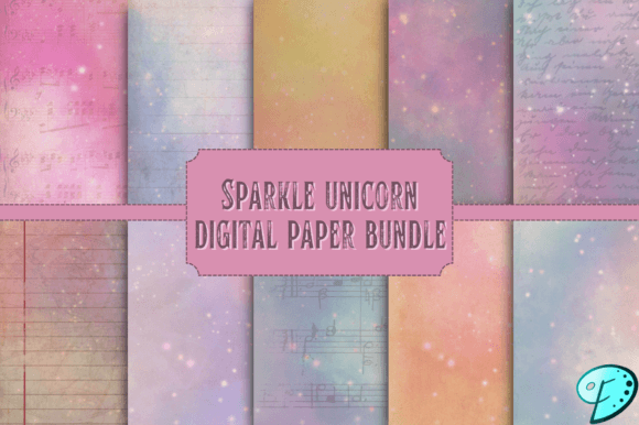 Sparkle Unicorn Digital Paper Bundle