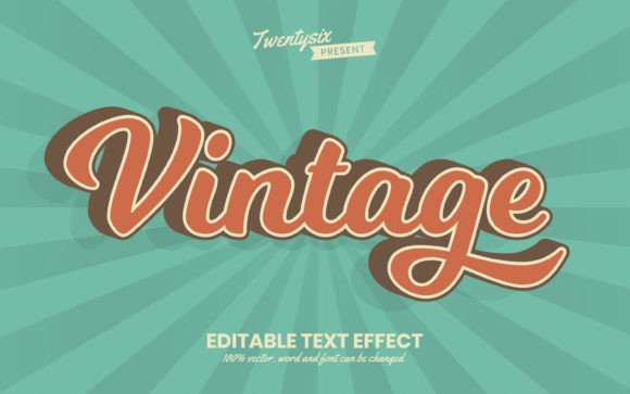 Vintage - Illustrator Text Effect Style Graphic by