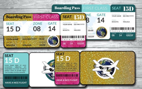 Editable Boarding Pass Template