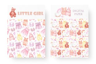 Little Baby Girl Digital Paper, Pattern Graphic by sabina.zhukovets ...