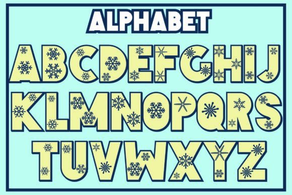 Snow Flakes Font PNG with transparent background - Preview 1