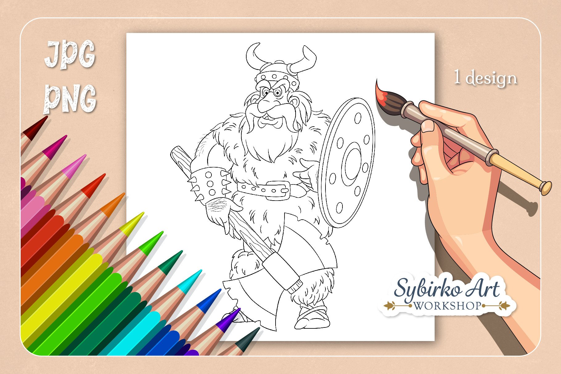 Viking Kids Coloring Page