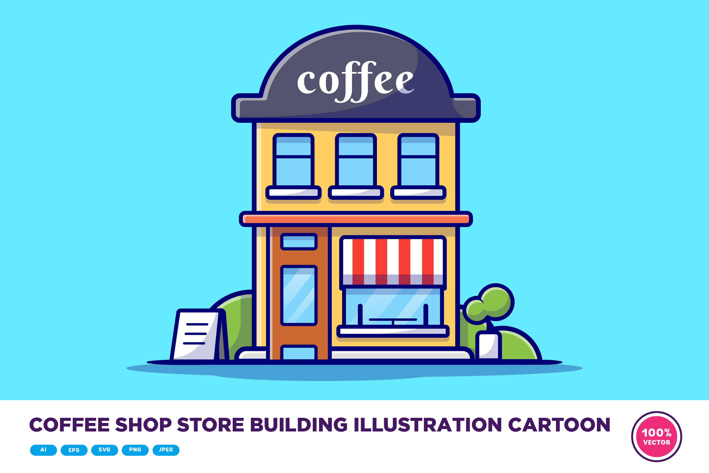 Coffee Shop Store Building Illustration Graphic by catalyststuff ...