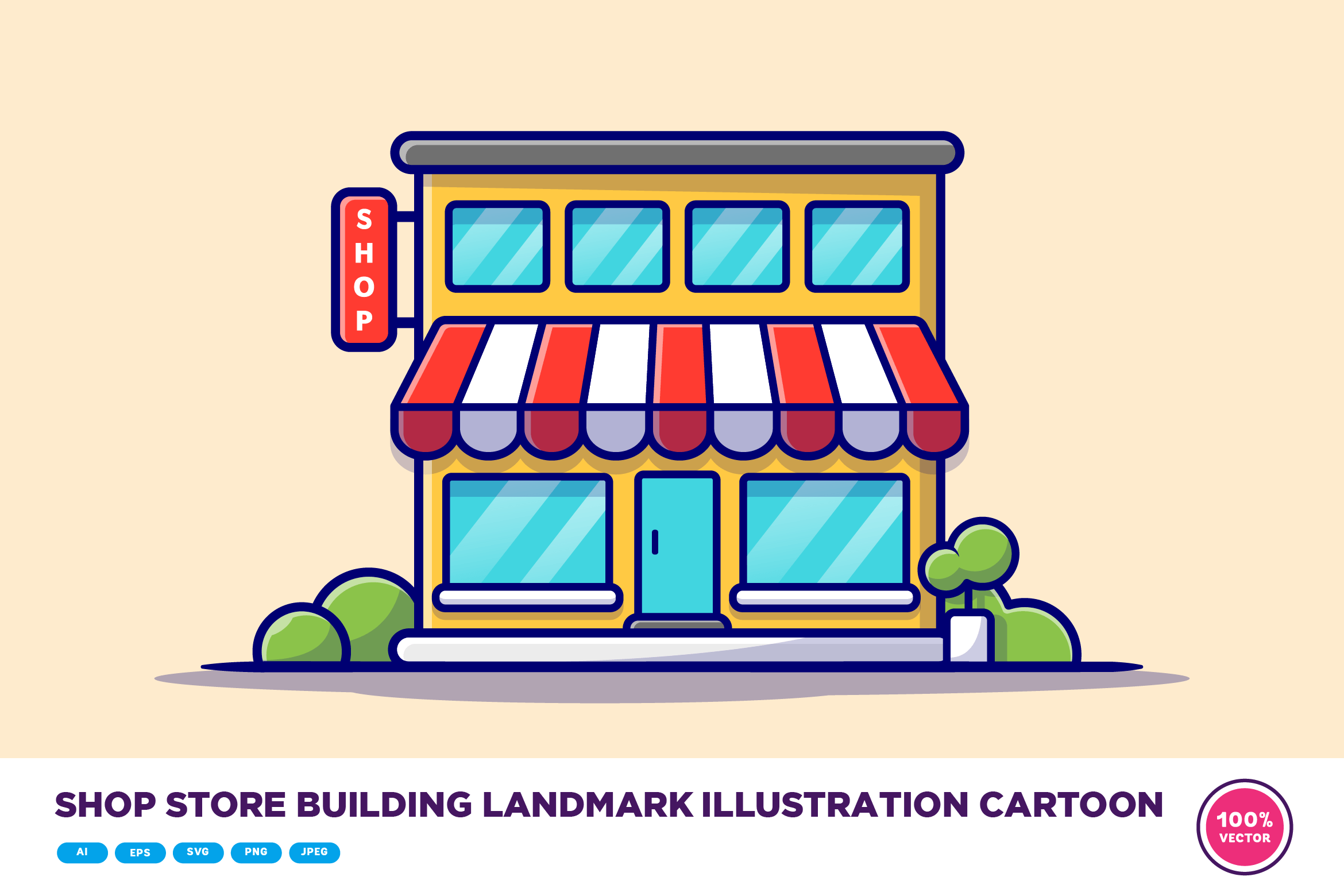 Shop Store Building Landmark Cartoon Graphic by catalyststuff ...
