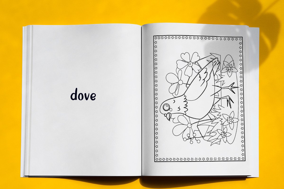 Dove Coloring Page Graphic by moonlightsvgco · Creative Fabrica
