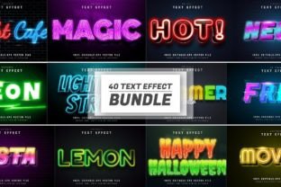 40 Neon Text Effect Editable Graphic by aglonemadesign · Creative Fabrica