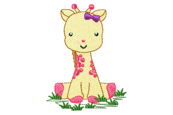 Baby Giraffe Embroidery Design