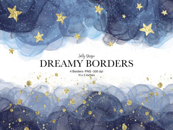 Blue Dreamy Border Clip Art