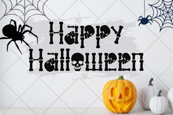 Ghost Skeleton Font PNG with transparent background - Preview 1