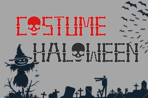 Ghost Skeleton Font PNG with transparent background - Preview 2