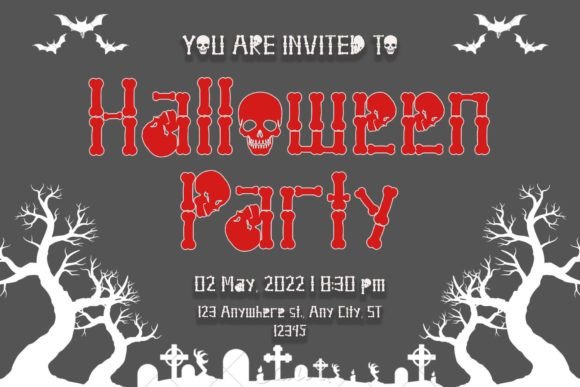 Ghost Skeleton Font PNG with transparent background - Preview 3