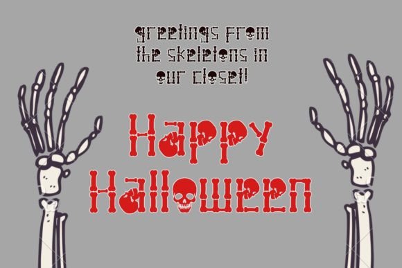 Ghost Skeleton Font PNG with transparent background - Preview 4
