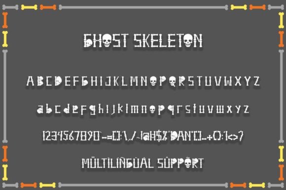 Ghost Skeleton Font PNG with transparent background - Preview 6