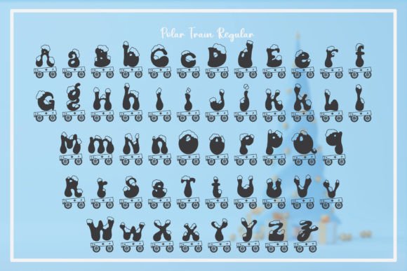 Polar Train Font PNG with transparent background - Preview 1