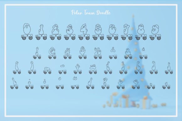 Polar Train Font PNG with transparent background - Preview 4