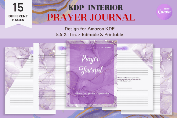 Prayer Journal/Printable/Editable/Purple