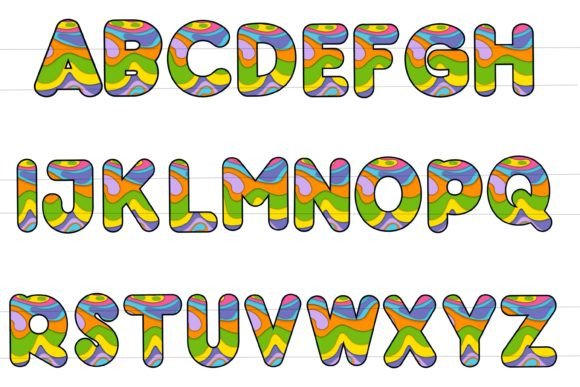 Primary Waves Font PNG with transparent background - Preview 1