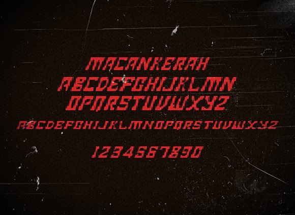 Macankerah Font PNG with transparent background - Preview 1