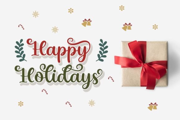 Christmas Seasonal Font PNG with transparent background - Preview 3
