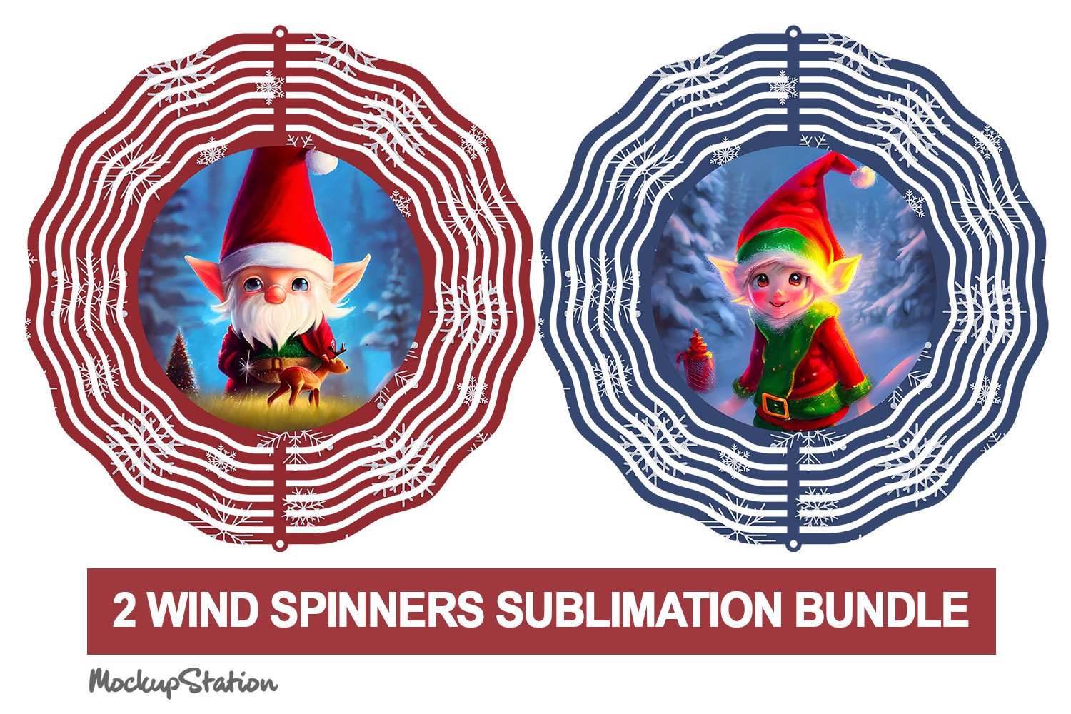 Christmas Wind Spinner Bundle Graphic by Mockup Station · Creative Fabrica