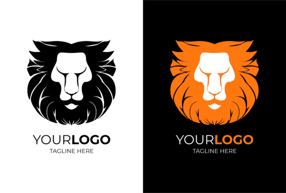 Clean Simple Lion Head Logo Grafica Loghi Di xhafergashi