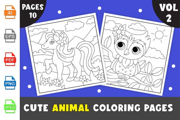 Cute Animal Coloring Pages Vol-2