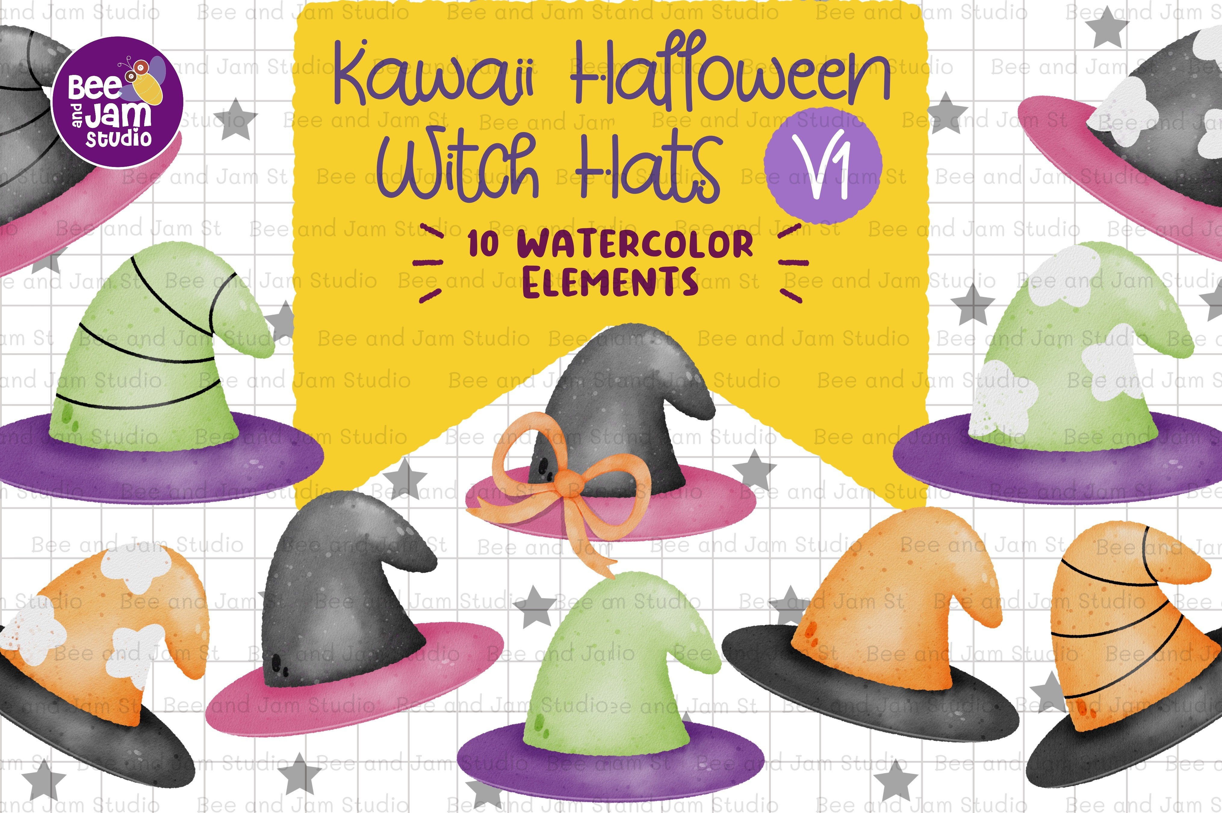 Halloween Witch Hat PNG Watercolor Graphic by BeeAndJamArtStudio ...