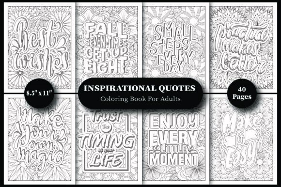 Inspirational Quotes Coloring Book Pages