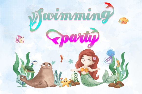 Ocean Mermaid Font font preview - 1