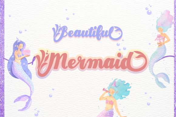 Ocean Mermaid Font font preview - 4