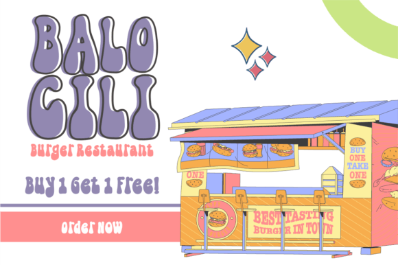 Retro Foodie Font PNG with transparent background - Preview 4