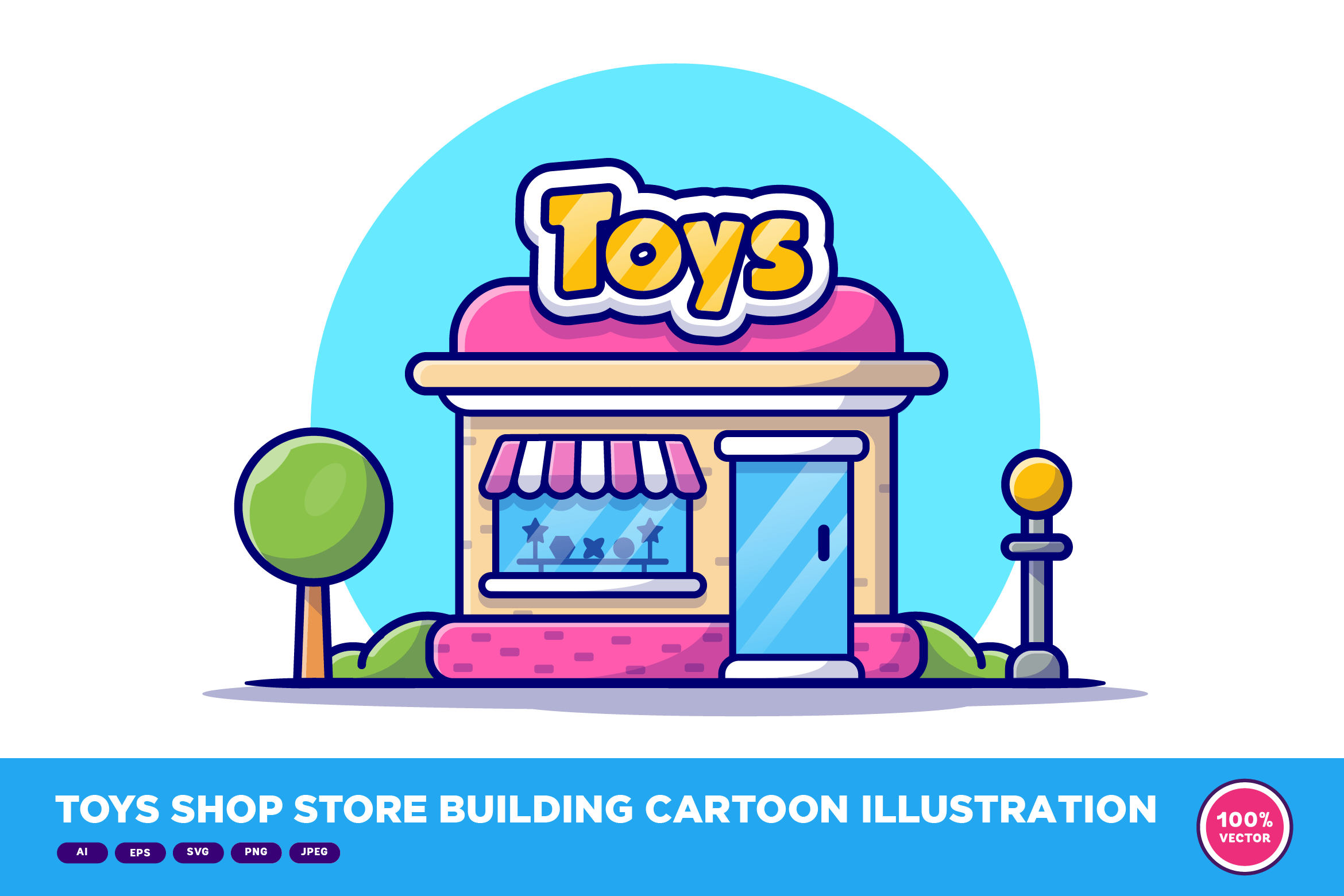 Toys Shop Store Building Cartoon Graphic by catalyststuff · Creative ...