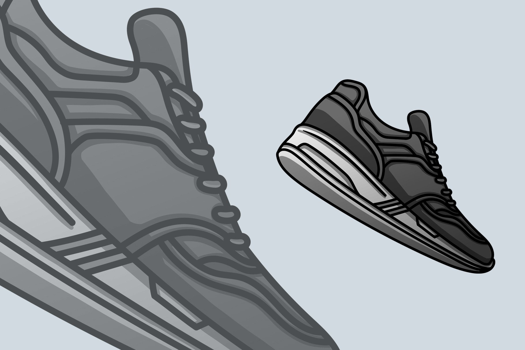 Black and White Shoes Sneakers Vector Graphic by garistipis · Creative ...