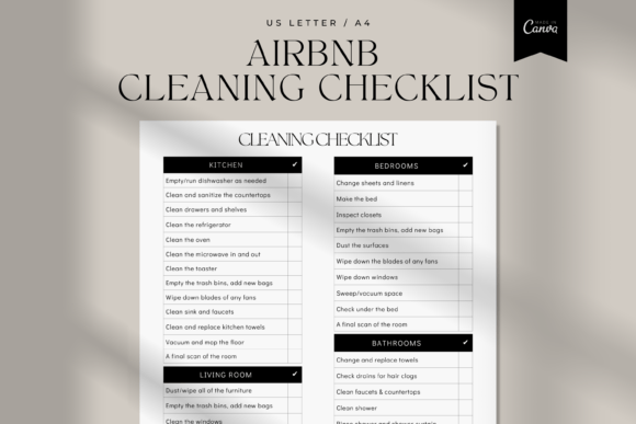 AirBnb Cleaning Checklist Canva Template