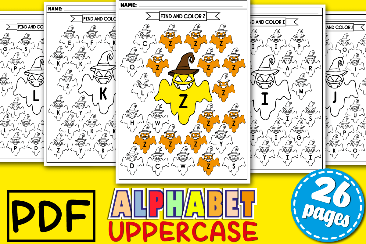 Alphabet Identification Find & Color A–Z cover