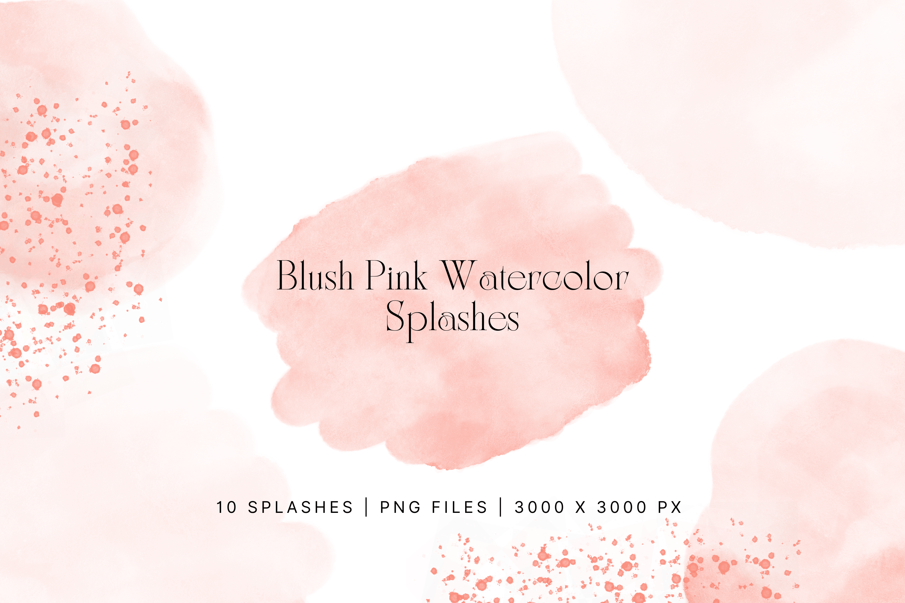 Blush Pink Watercolor Splash, Splatter