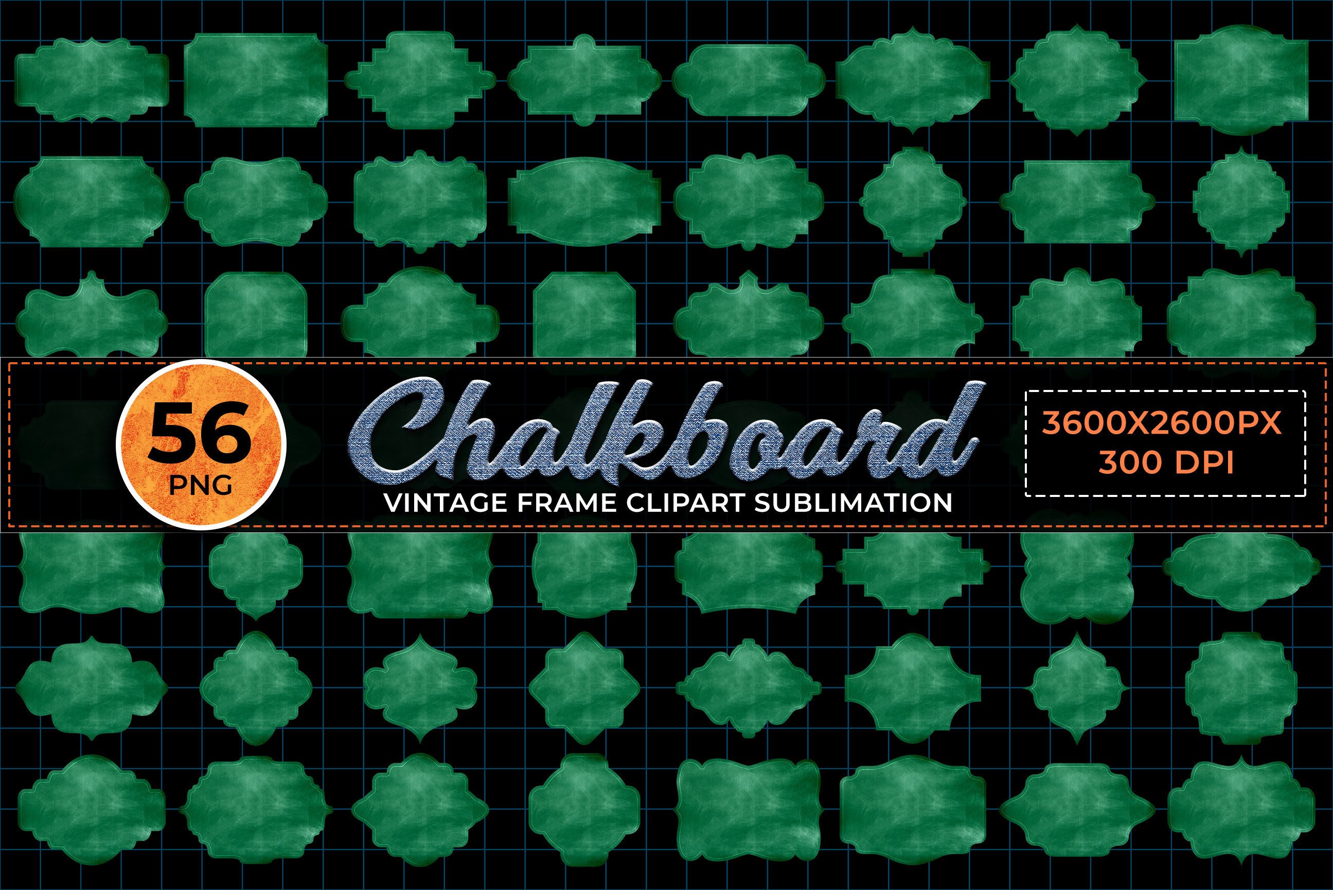 Chalkboard Vintage Frame Sublimation Graphic by GN Shop · Creative Fabrica