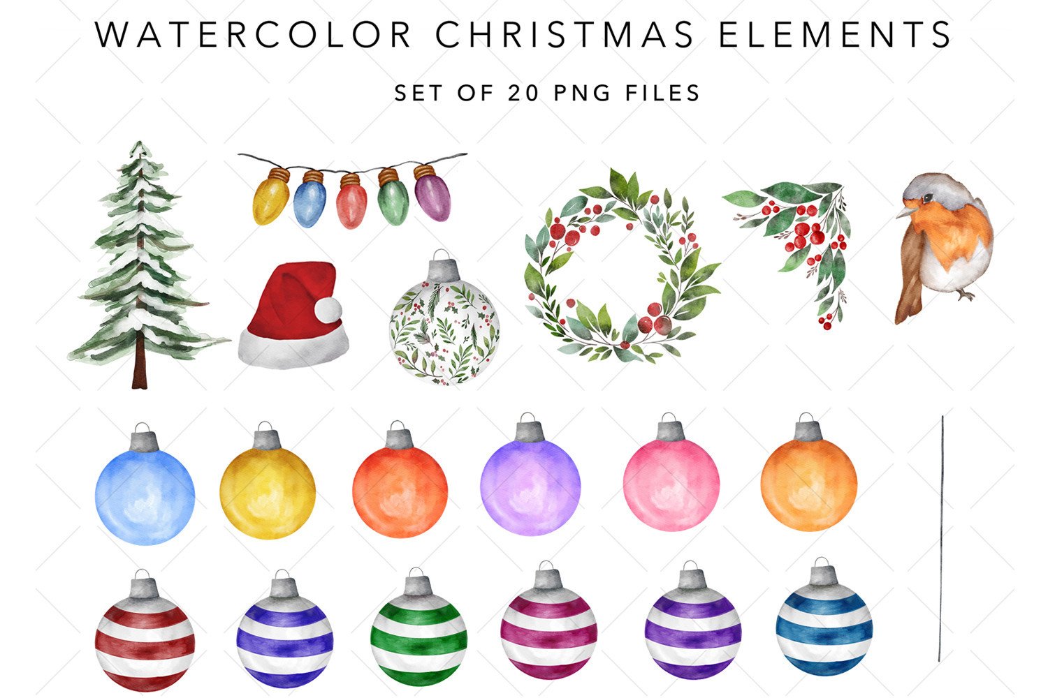 Christmas Watercolor Cliparts - photo 2