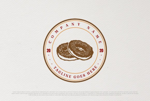 Donuts Bakery Label Stamp Logo