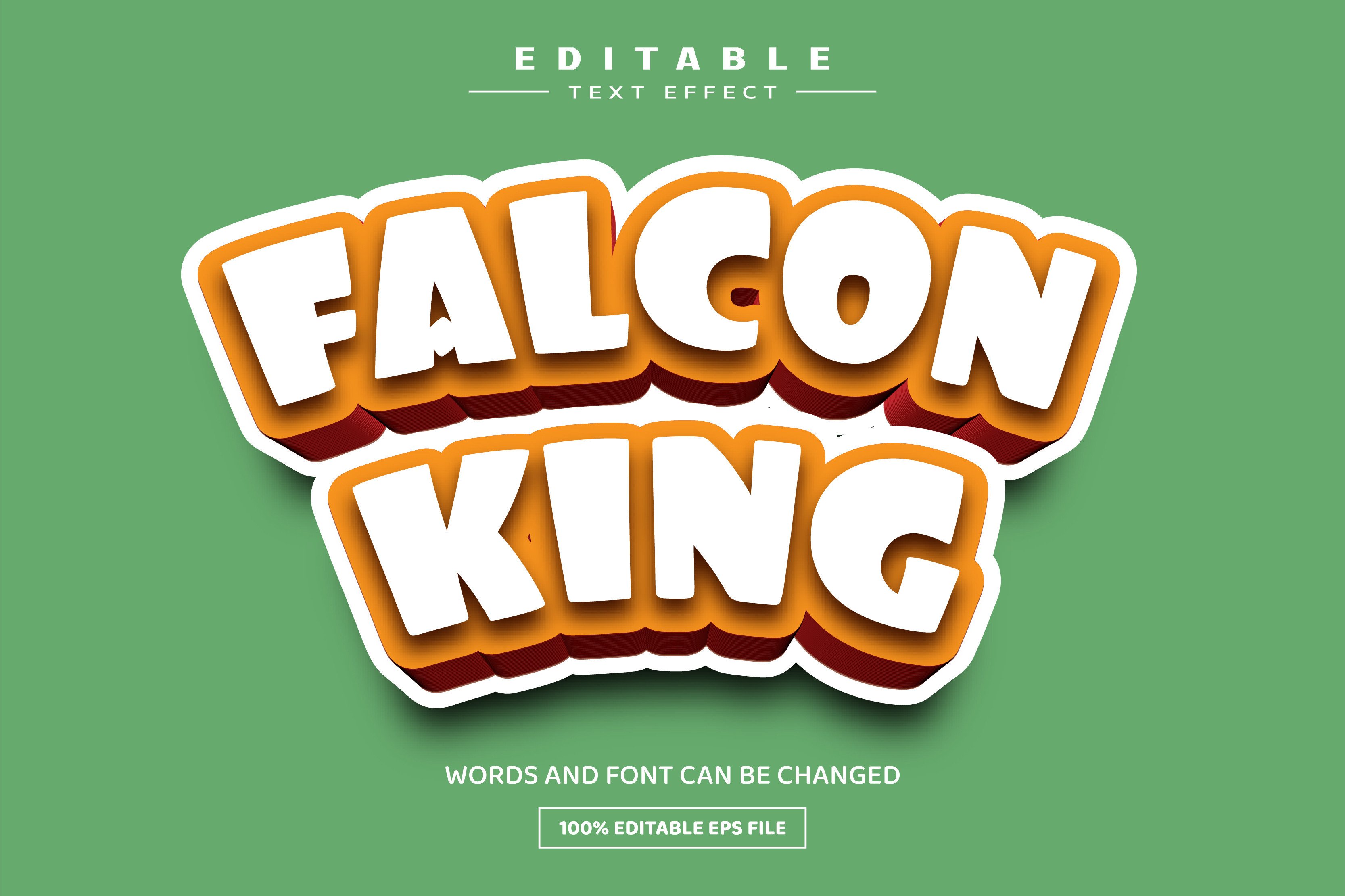 Falcon King 3D Editable Text Effect Graphic by nicemorning · Creative ...
