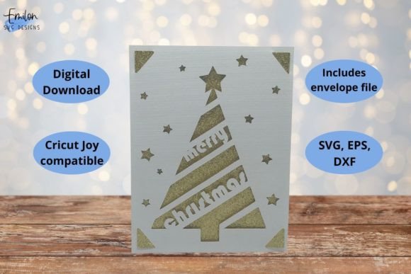 Merry Christmas Tree Insert Card Svg Graphics