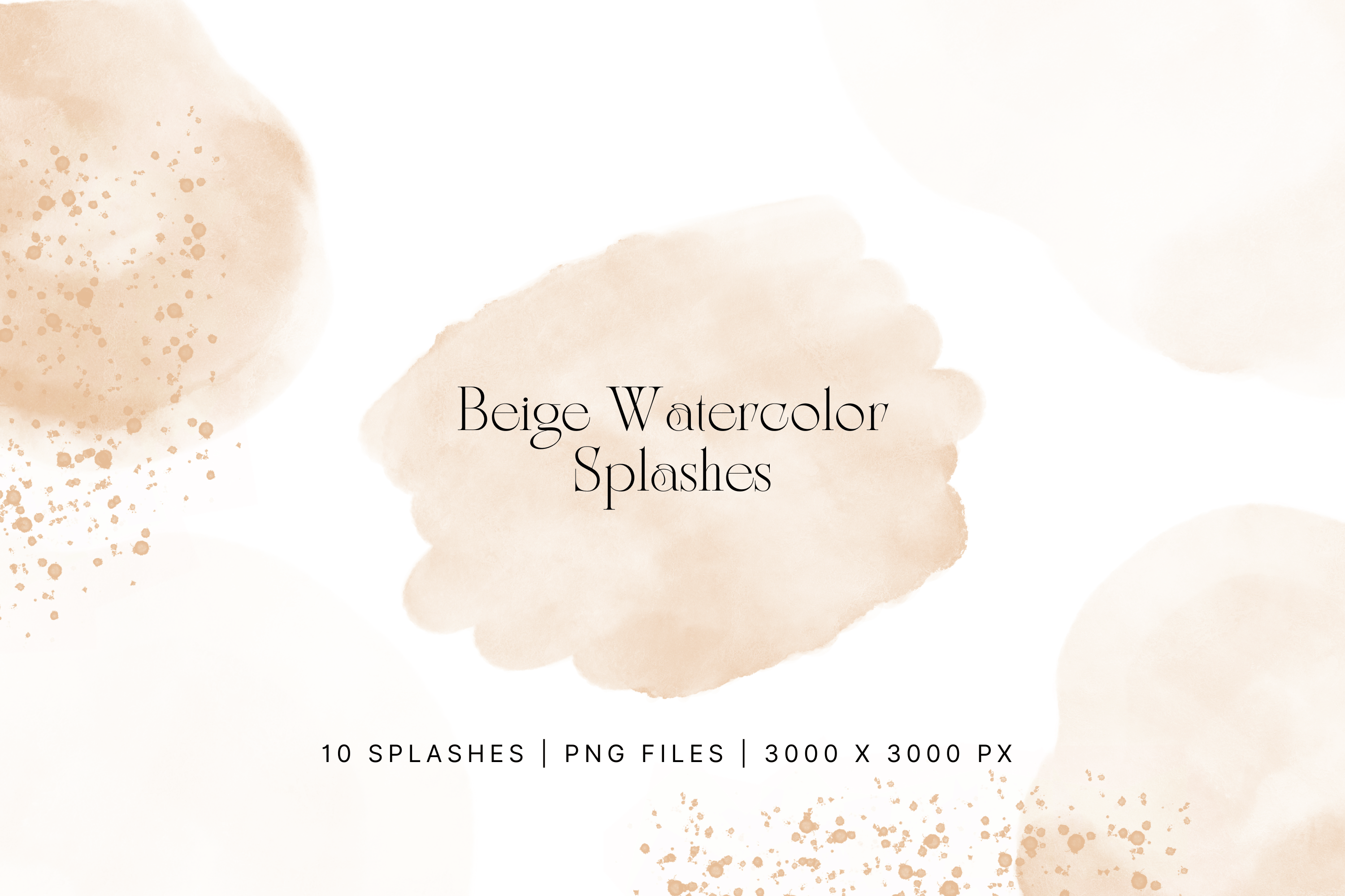 Nude Beige Watercolor Splash, Splatter