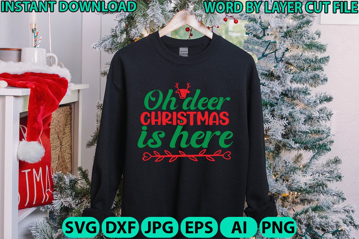 Oh Deer Christmas is Here Svg Free Graphic by Bestgraphic · Creative ...