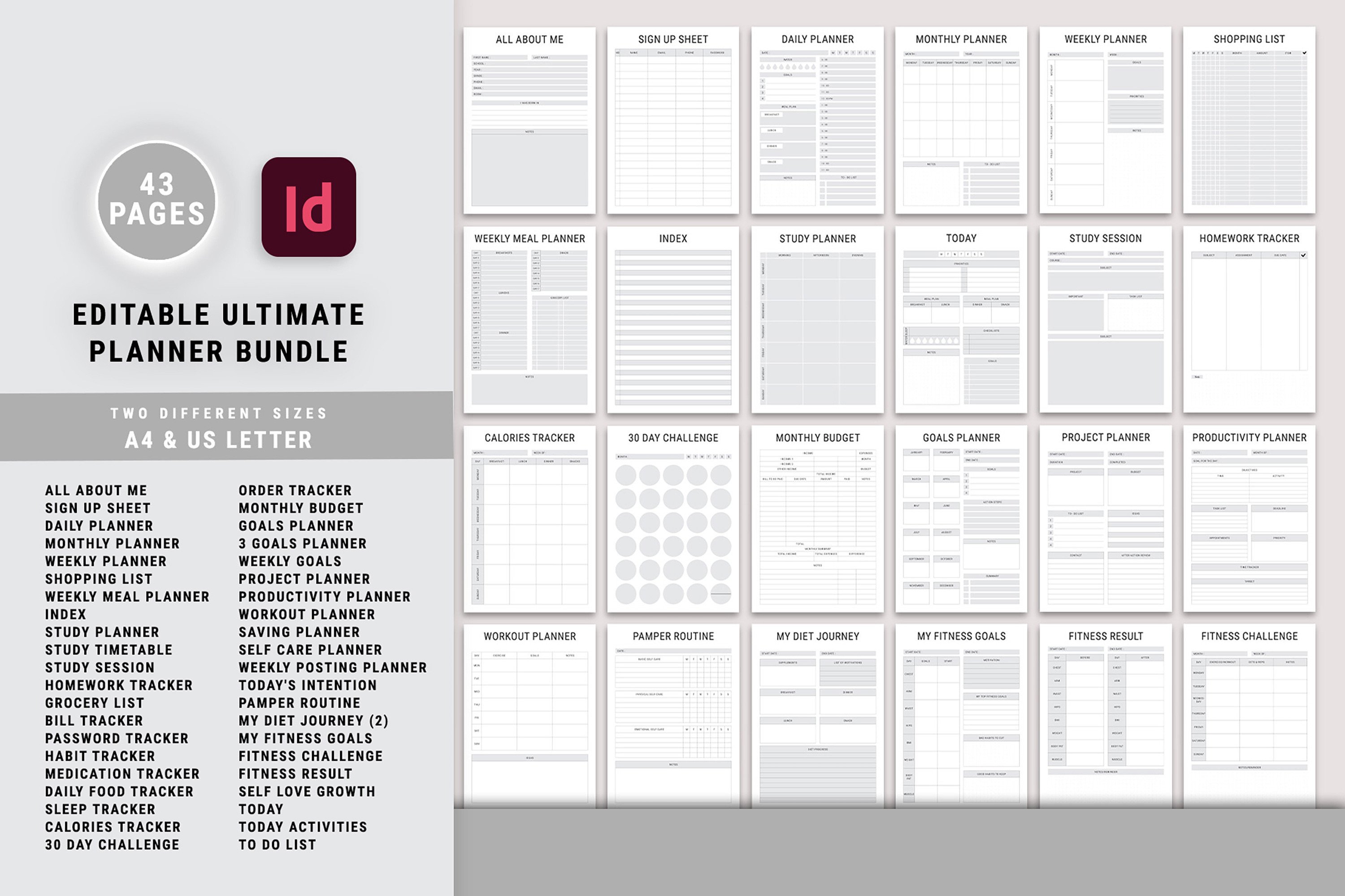Printable Ultimate Planner Bundle Vo.1