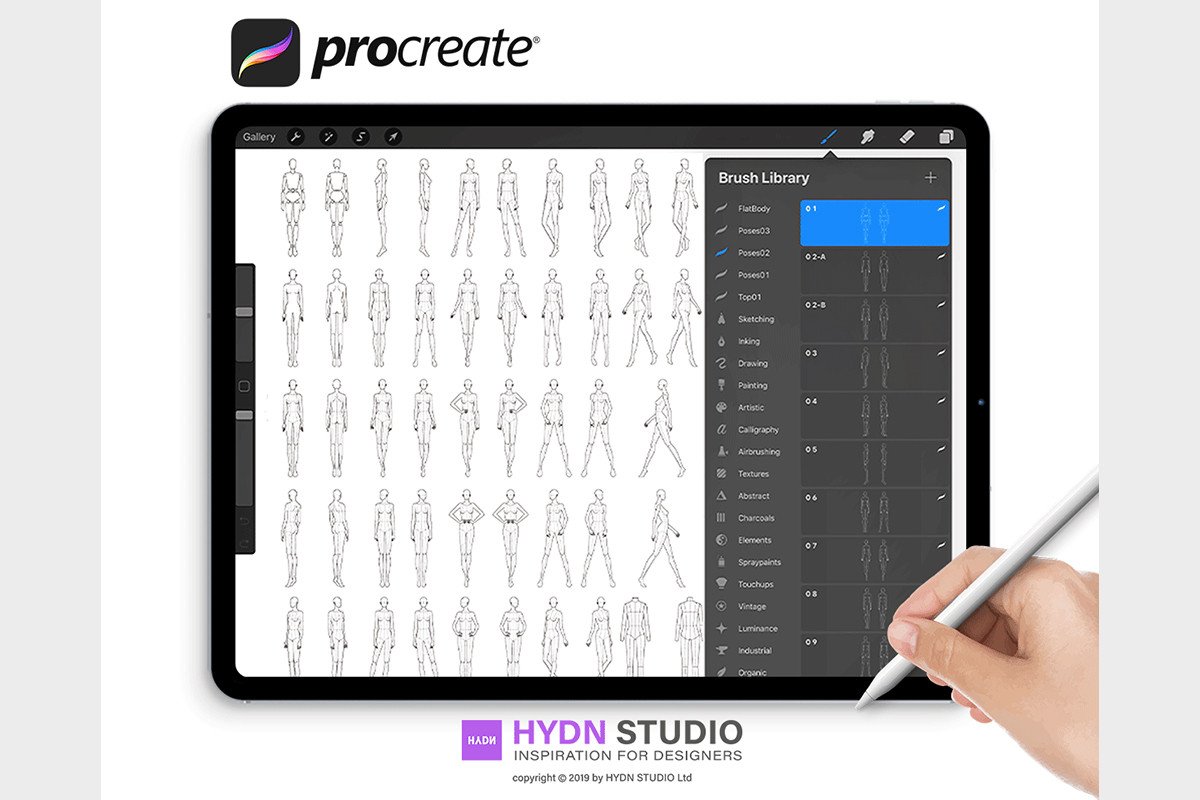 9 Head Body Pose Set Procreate Stamp - photo 1
