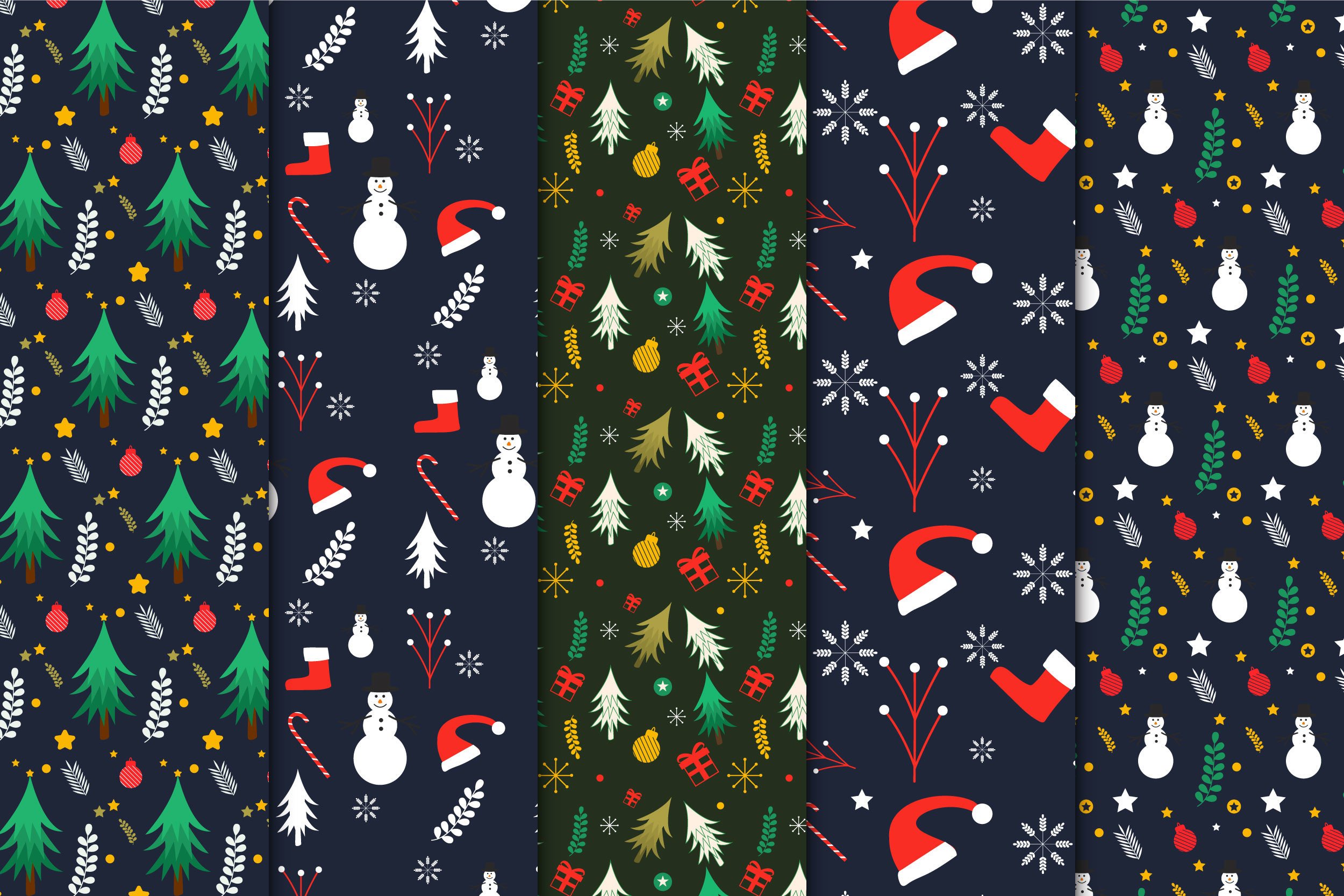 Abstract Christmas Pattern Bundle Vector Graphic by IftiDigital ...