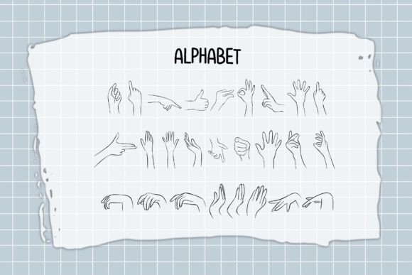 Beauty Hands Font PNG with transparent background - Preview 1