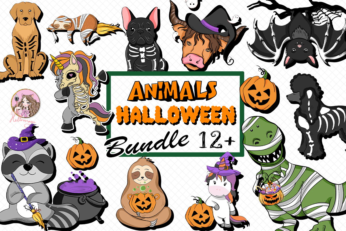 Cute Halloween Animals Bundle Graphic by Hello Magic · Creative Fabrica