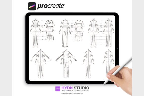 Fashion Flat Body Procreate Stamp Brushes
