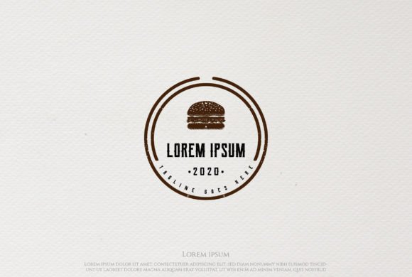 Hipster Burger for Cafe Restaurant Logo